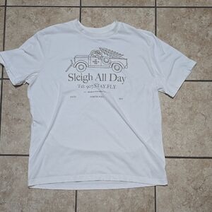 Old Navy White 'Sleigh All Day' Graphic Tee